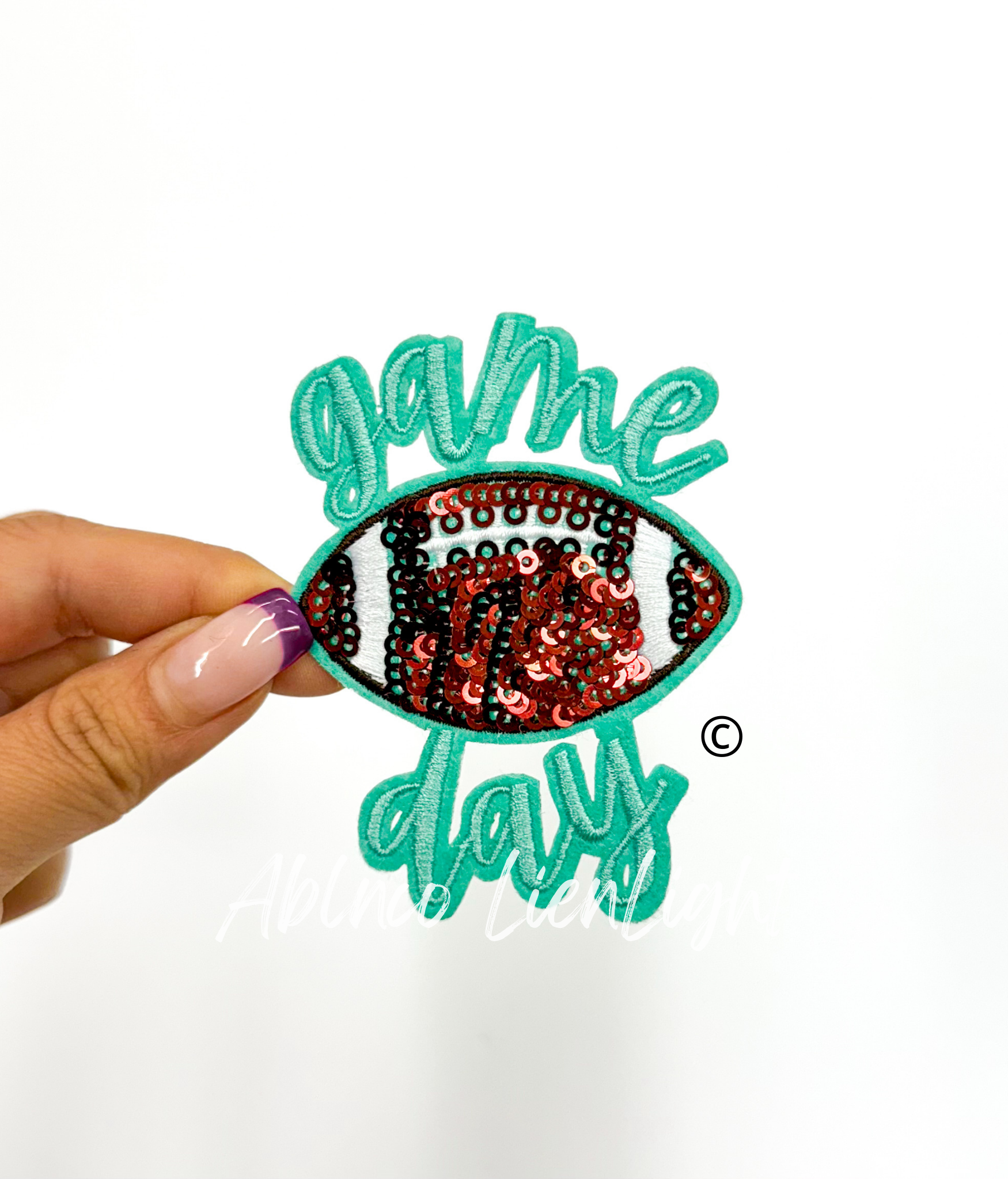 ABLNco - Wholesale Patch - 3” game day football sequins embroidery patch iron on13