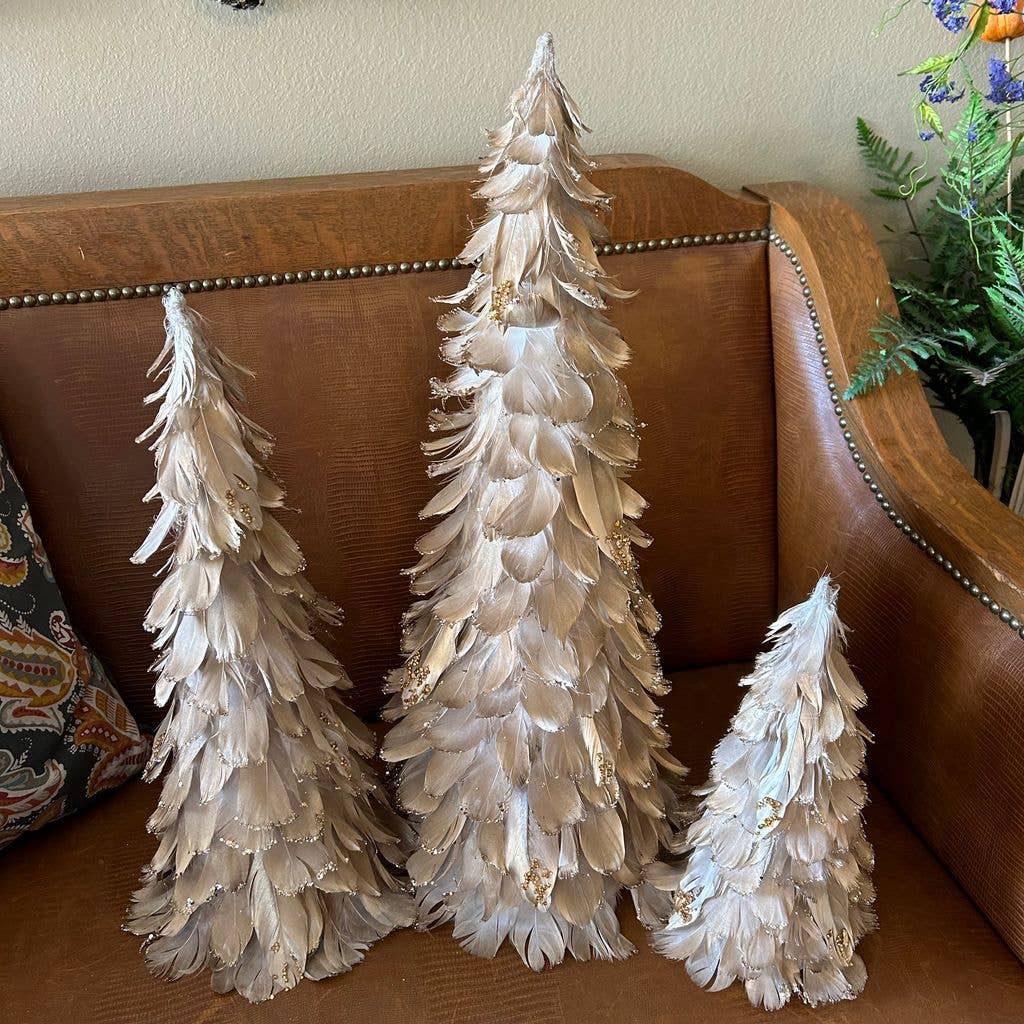 Zucker Feather Products - Wholesale Christmas Decoration - Feathered Metallic Gold Christmas Tree2