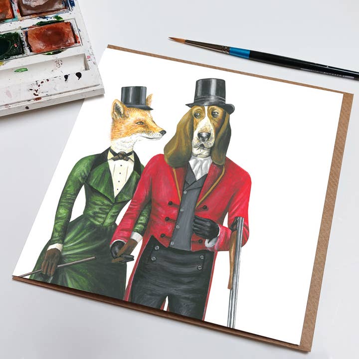 Rebecca Christian - Wholesale Anniversary Card - Fox & The Hound Greeting Card - Anniversary Card