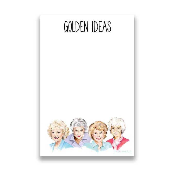 Golden Friends | Pop Culture Notepad for wholesale by Morgan Swank Studio