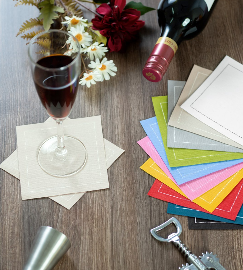 Noble Napkins - Wholesale Disposable Napkin - Luxury Cotton Cocktail Napkins, 4.5" x 4.5", 50 per pack1