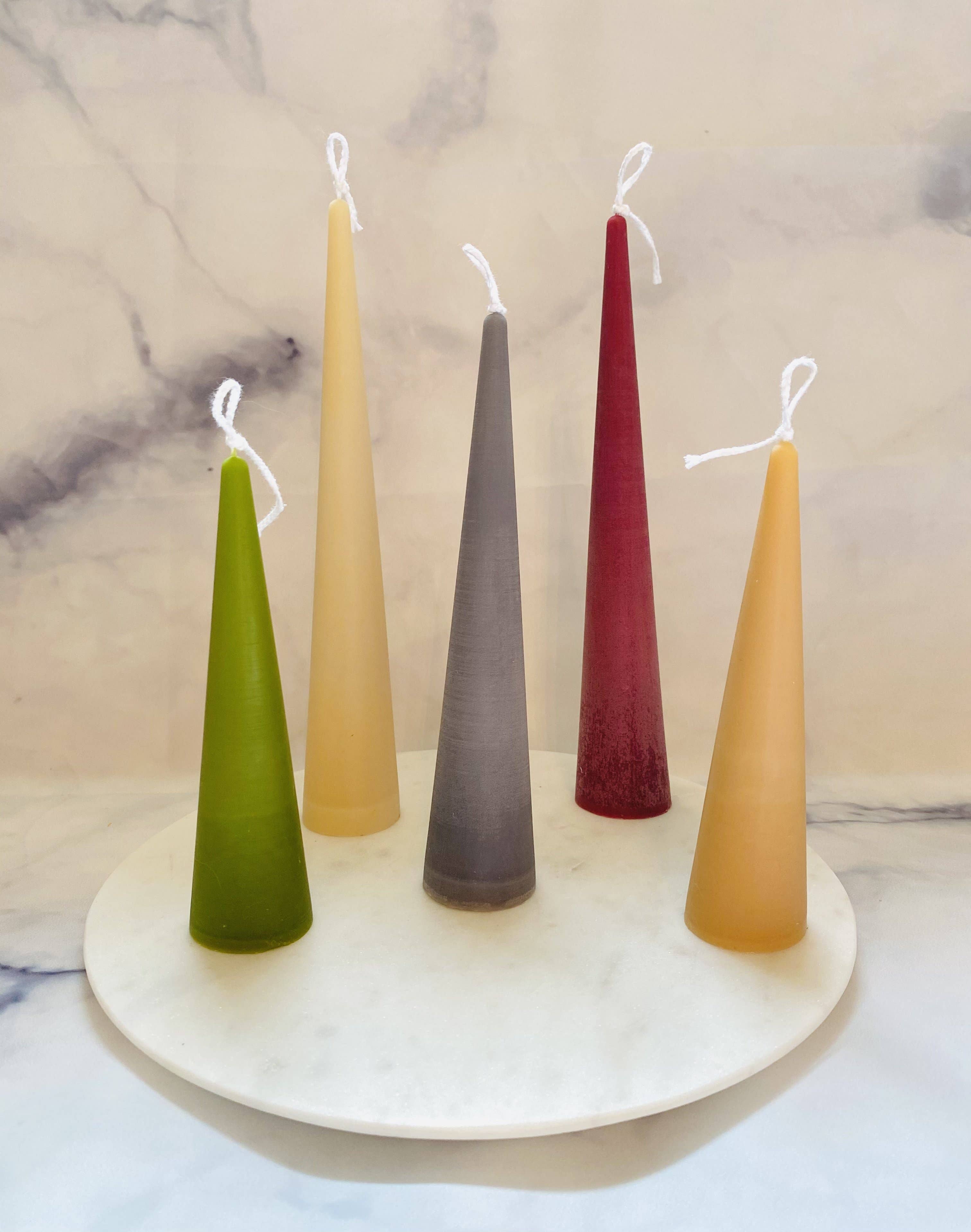 Maple + Love - Wholesale Tapered Candle/Candlestick - Neutrals Slim Cone Taper Beeswax Candle4