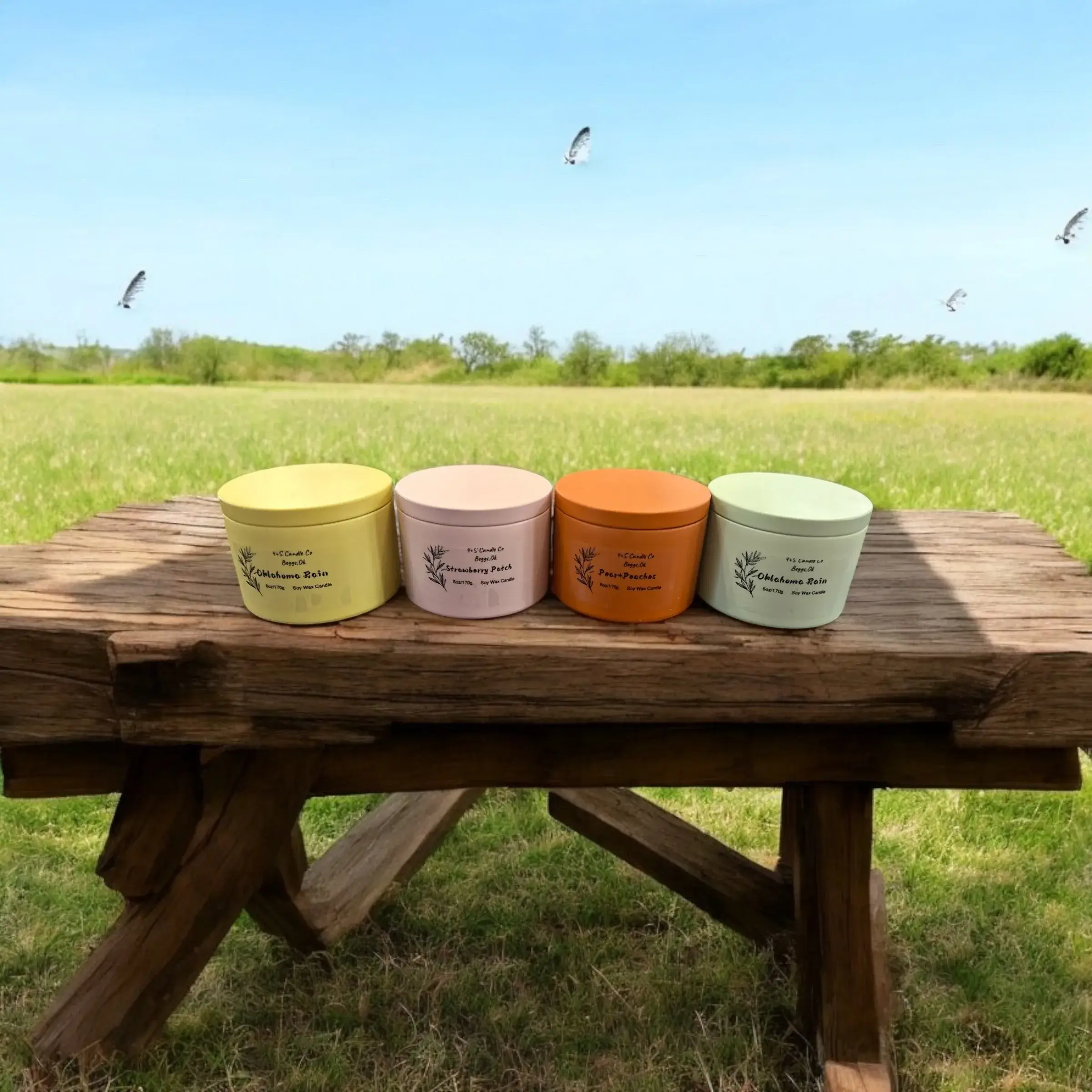 4S Candle Co - Wholesale Jar/Filled Candle - Tin Soy Wax Candle (Variety of Colors)7