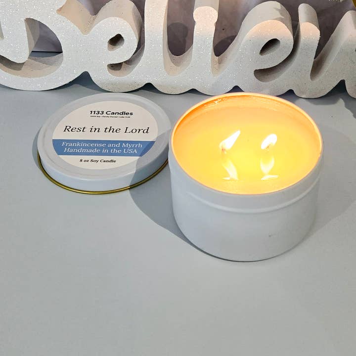 Christmas Gift | Frankincense & Myrrh 8oz Candle | for wholesale by 1133 Candles