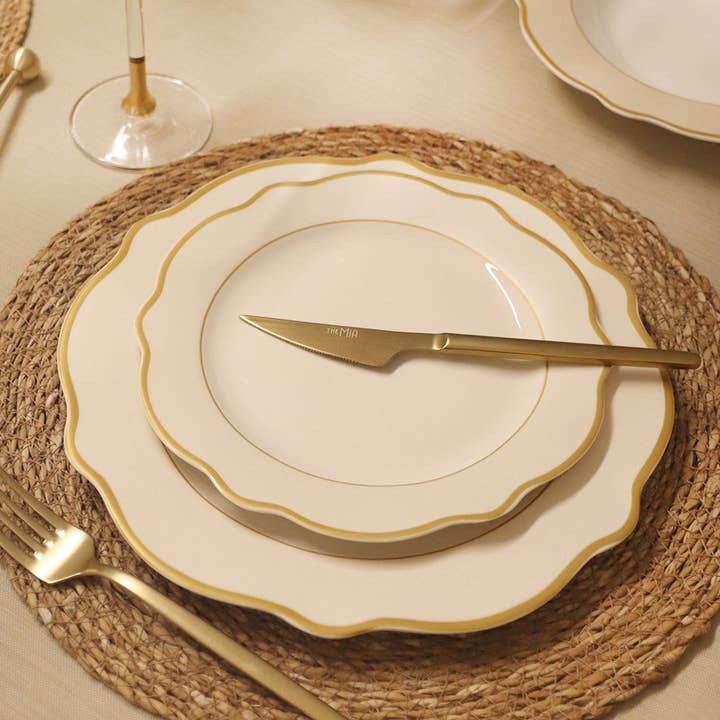 Rozi – wholesale Dinner plate – Jaswely Collection Porcelain Dinner Plates, Set of 6 (White)4