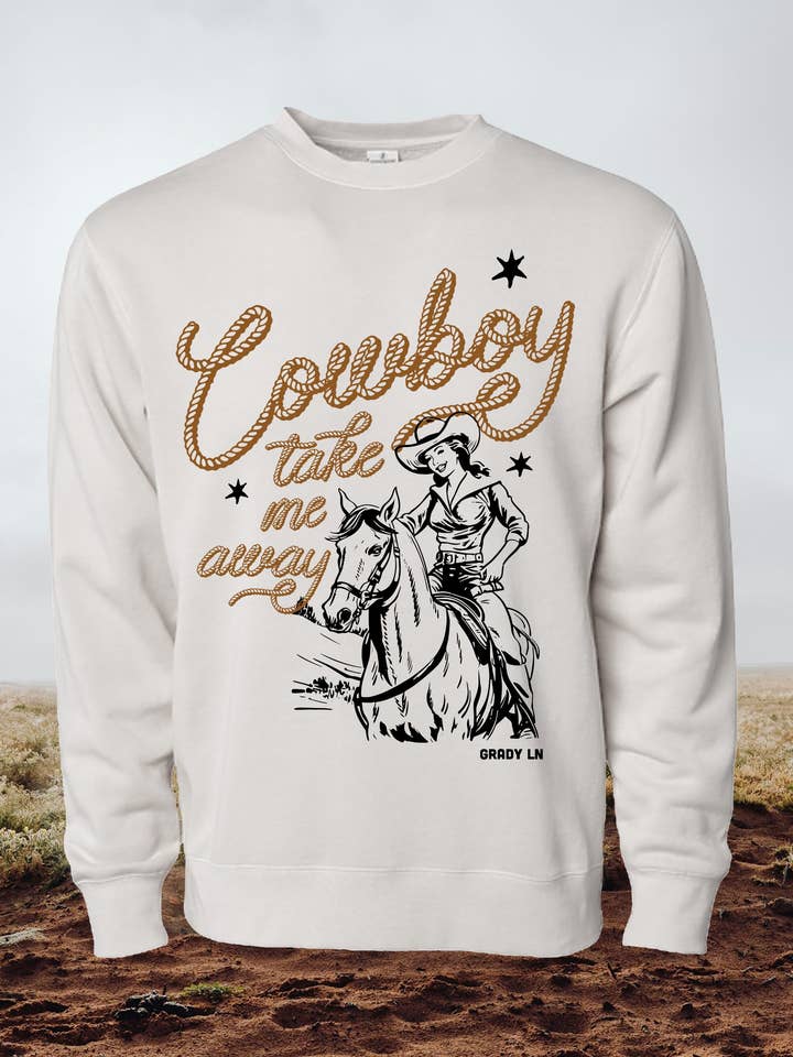 Sweat à emporter Cowboy pour la vente par Grady Ln Boutique