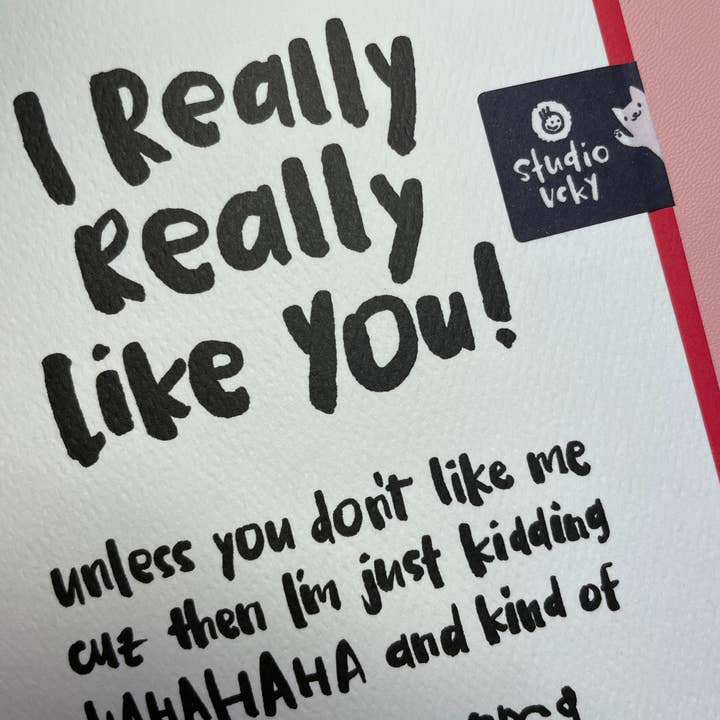 studio vcky - Wholesale Love Card - Greeting Card - Pen15 - I Like You1