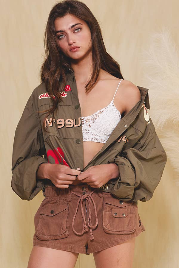 BUCKETLIST INC - Wholesale Shorts - Women's - IP5361 Cargo Style Utility Slouchy Solid Shorts18