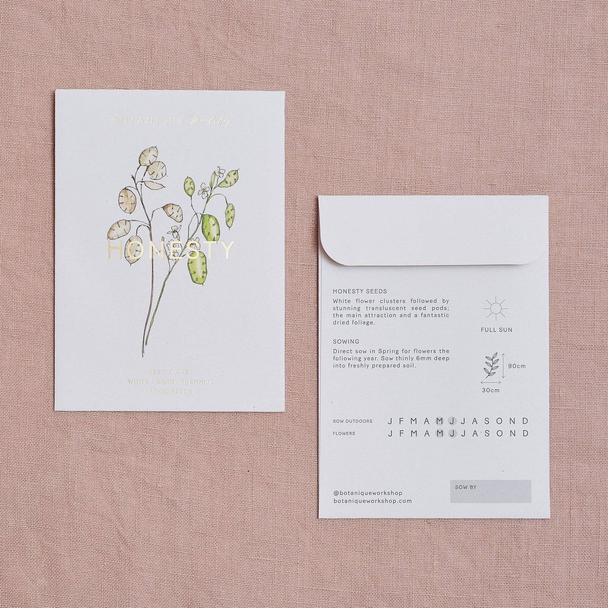 Botanique Workshop – wholesale Plant seeds – Honesty Seed Packet1