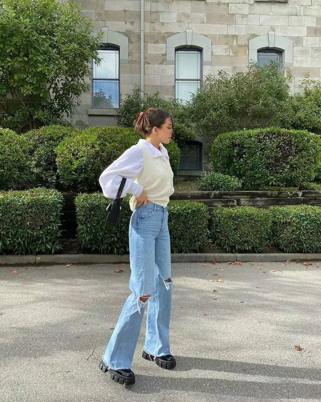 Masyal - Wholesale Jeans - Women's - Denim wide leg trousers ripped high waist fashionable jeans3