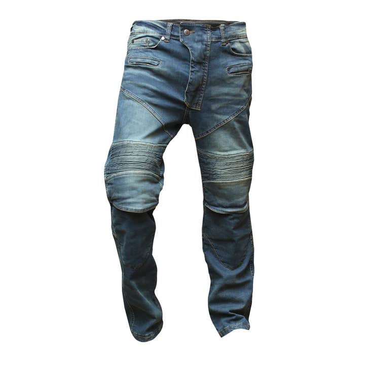 BLEKBLÅ MOTORCYKELJEANS FÖRSTÄRKTA MED DUPONT™ KEVLAR® för wholesale av Factory Blanks