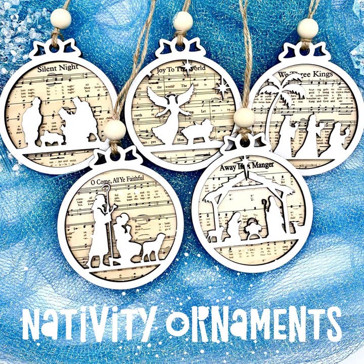 Doohickies - Wholesale Ornament - Nativity Song Lyrics Christmas Ornaments