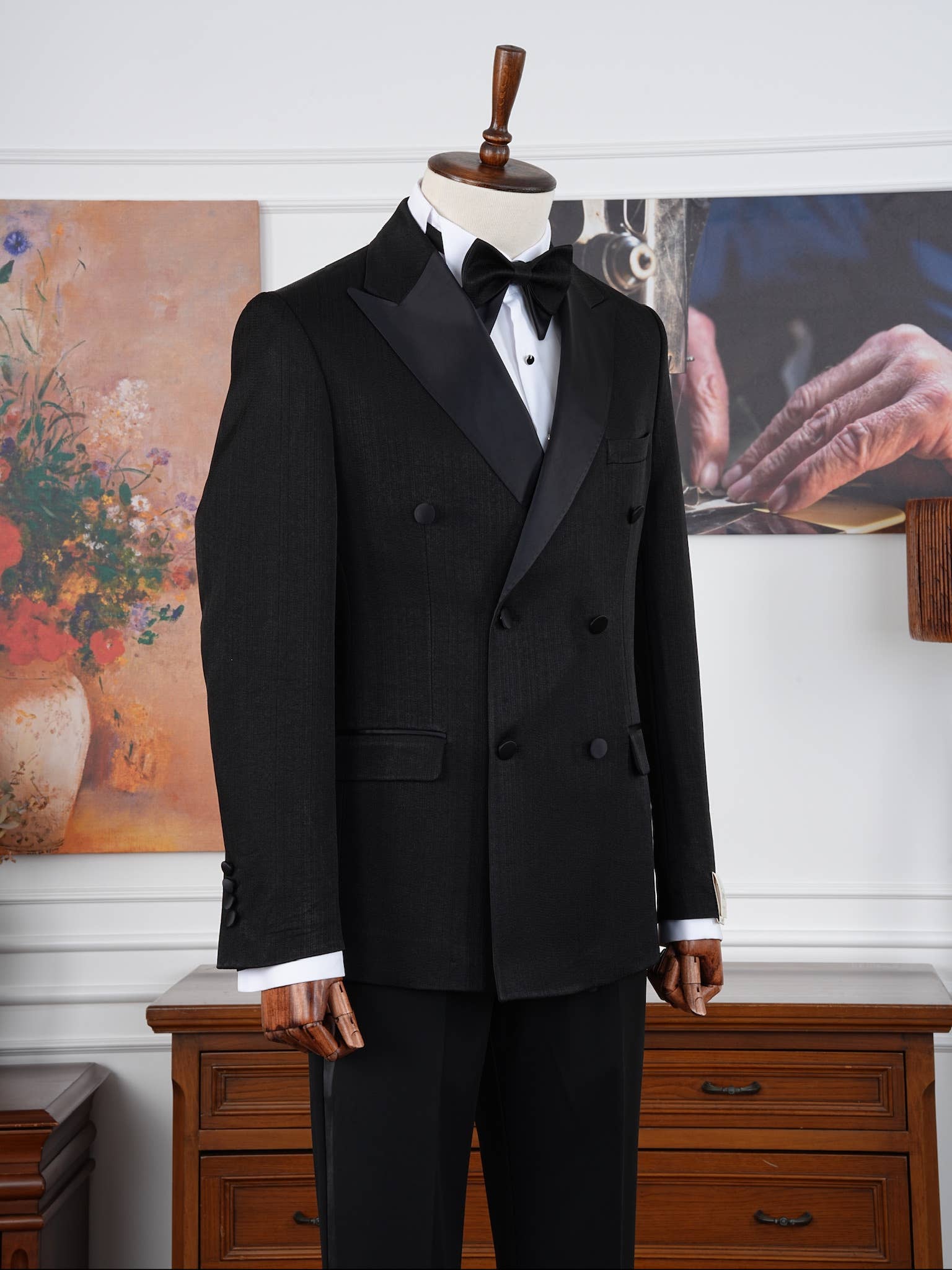 parez suits - Wholesale Tuxedo Set - Men's - The Eclipse Luxury Limited Edition black Velvet Tuxedo 9