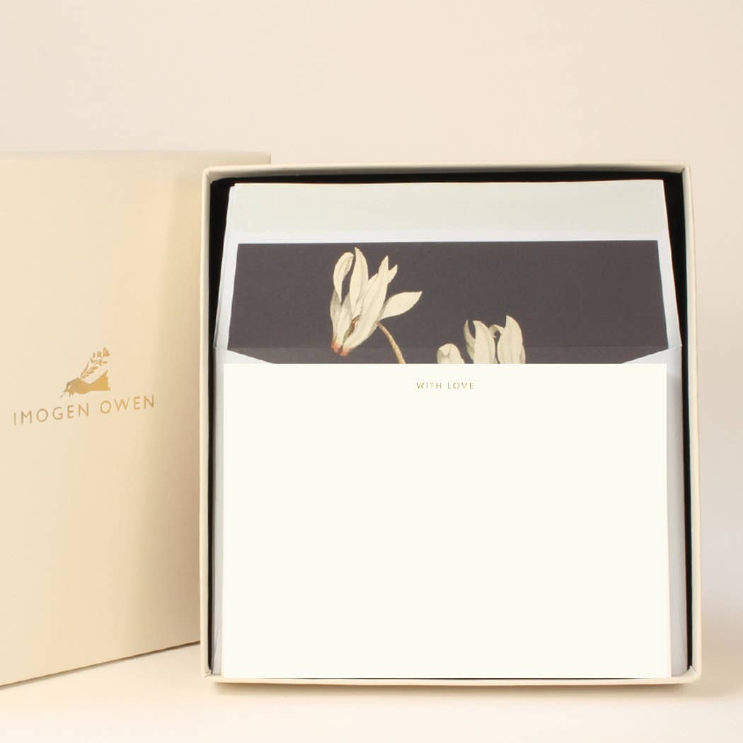 IMOGEN OWEN - Wholesale Stationery/Notecard Set - CYCLAMEN LUXURY WRITING SET7