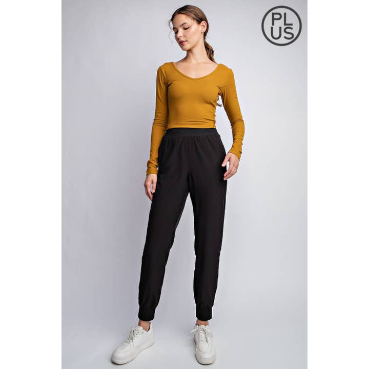 Rae Mode - Wholesale Athletic Sweatpants/Joggers - Women's - PLUS SIZE OXFORD ST WOVEN DANCE STUDIO MID RISE JOGGER PANTS