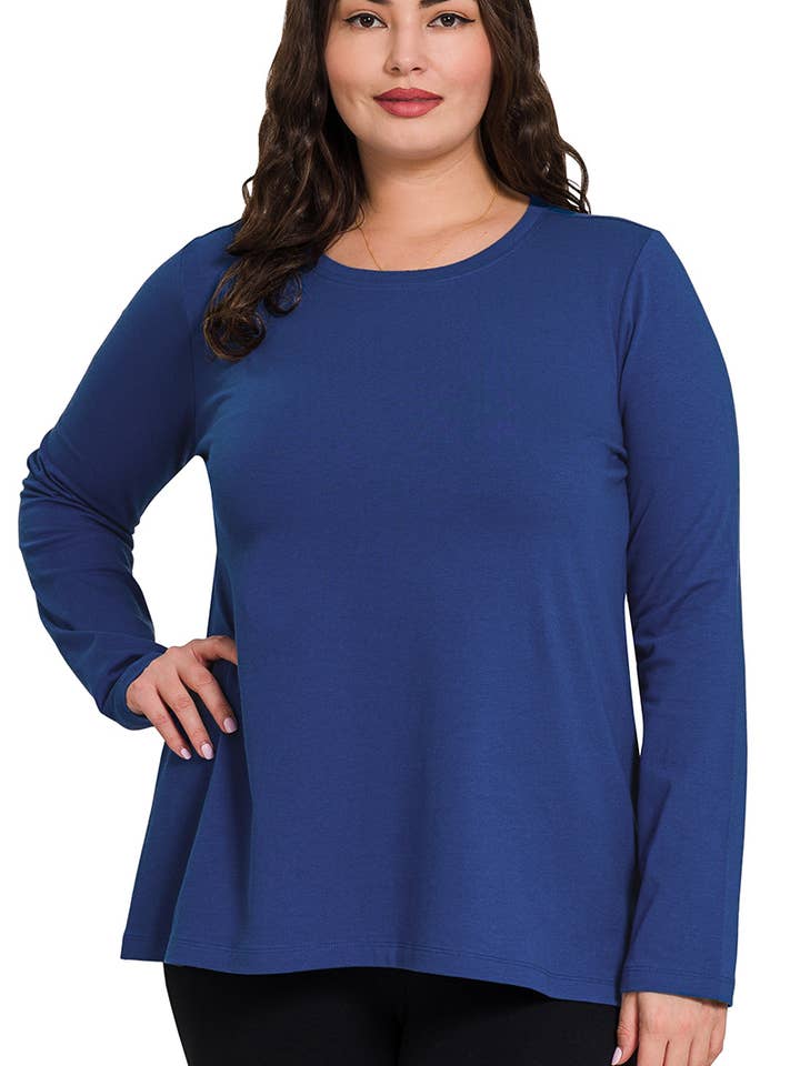 ..SI-24987 Plus Cotton Crew Neck Long Sleeve T Shirts for wholesale by 42POPS