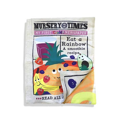 Jo & Nic's Crinkly Cloth Books - Wholesale Book - Kids - Nursery Times Crinkly Newspaper - Rainbow Smoothie