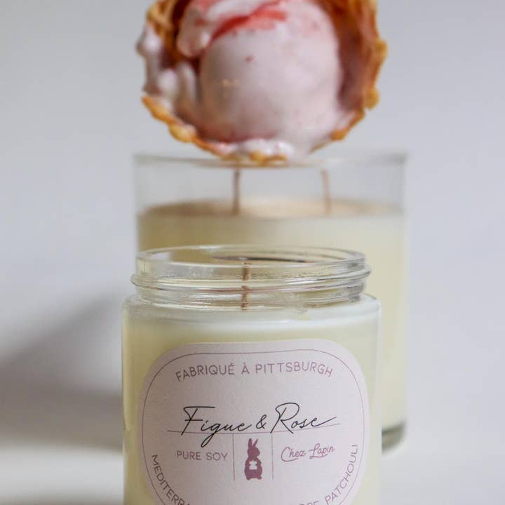 Chez Lapin - Vente Bougie en bocal - Figue et rose1