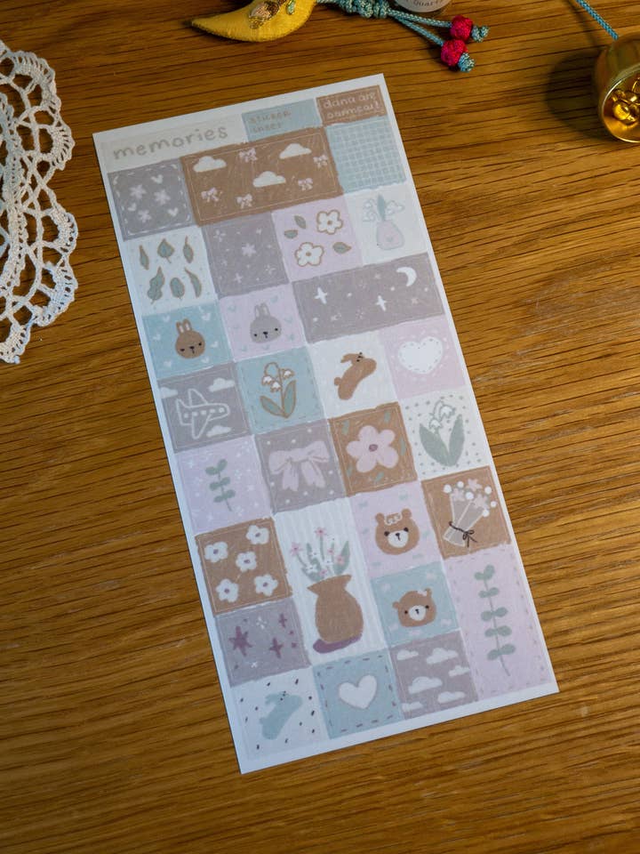 memories washi sticker sheet for wholesale by dana ate oatmeal!