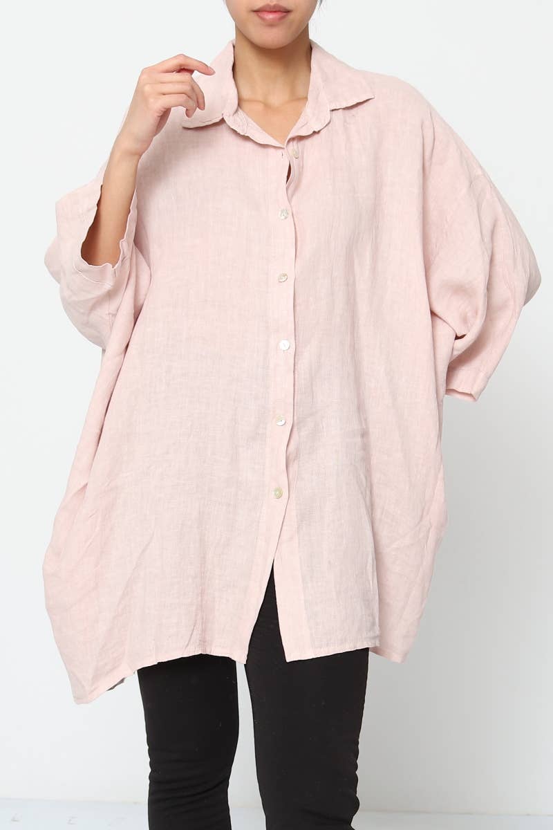 LÉA & LUC - Wholesale Button Down Shirt - Women's - 100% Linen Shirt REF. 285810