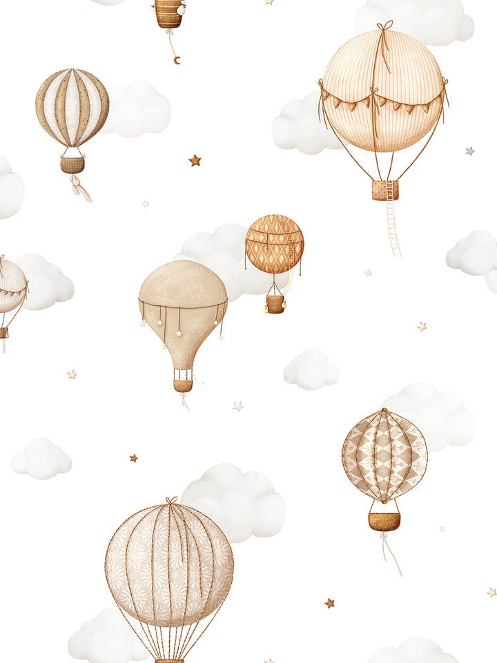CLOUDY TALES - Papier peint enfant - Motif montgolfi?res for wholesale by LILIPINSO