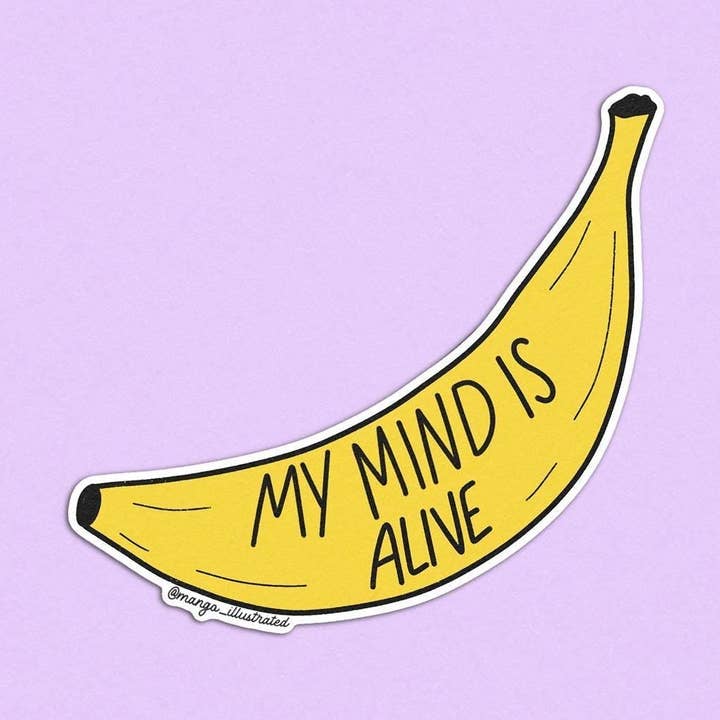 Mijn geest leeft, bananensticker voor wholesale door MangoIllustrated