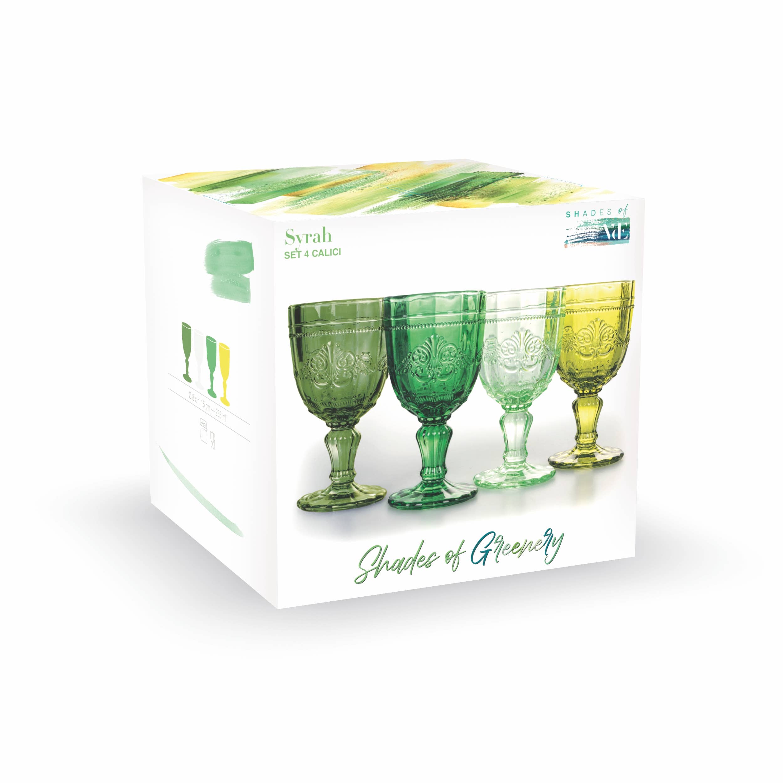 VdE Tivoli 1996 - Vendita all'ingrosso Bicchieri da vino - SYRAH SET 4 CALICI GREENERY13