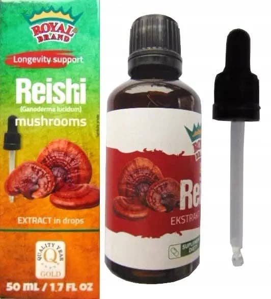 Royal Brand – wholesale Oralt tillskott/Vitamin – Reishi-extrakt starka droppar Extrakt Adaptogener Mikromolekylärt Tillskott 50 ml (Ganoderma lucidum) Lackticka extrakt1