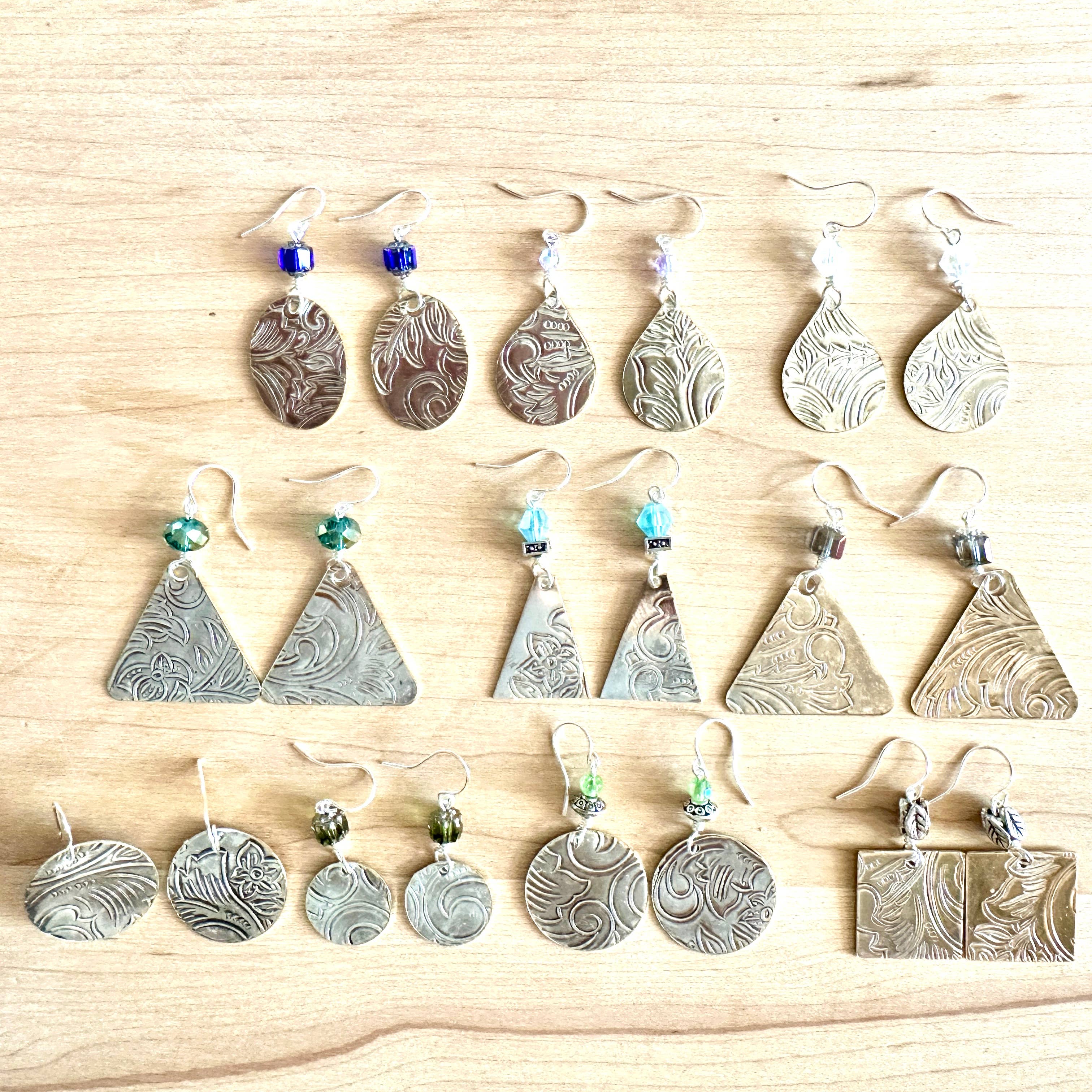 TTE Designs - Wholesale Dangle Earrings - Repurposed Silver Platter Earrings2