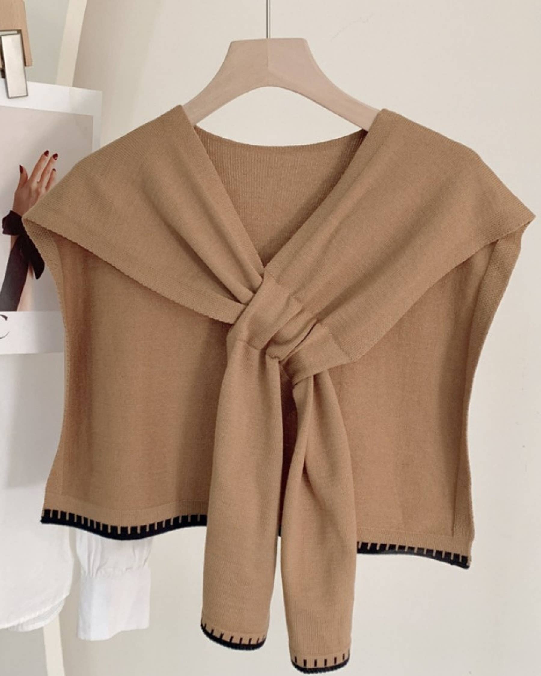 JC Sunny Fashion - Wholesale Capelet - Women's - Stylish Mini Shoulder Cover with Cross-Front Scarf 5