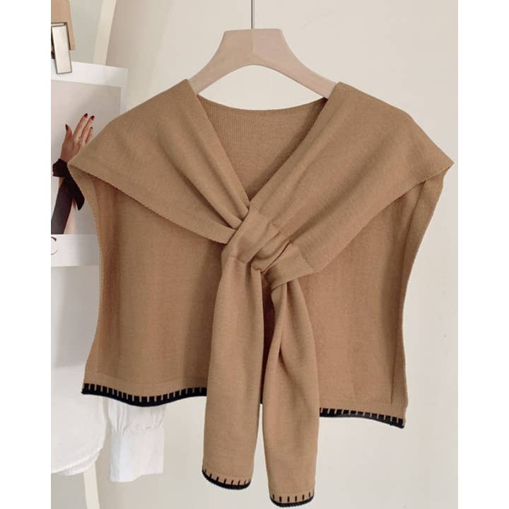 JC Sunny Fashion - Wholesale Capelet - Women's - Stylish Mini Shoulder Cover with Cross-Front Scarf 5