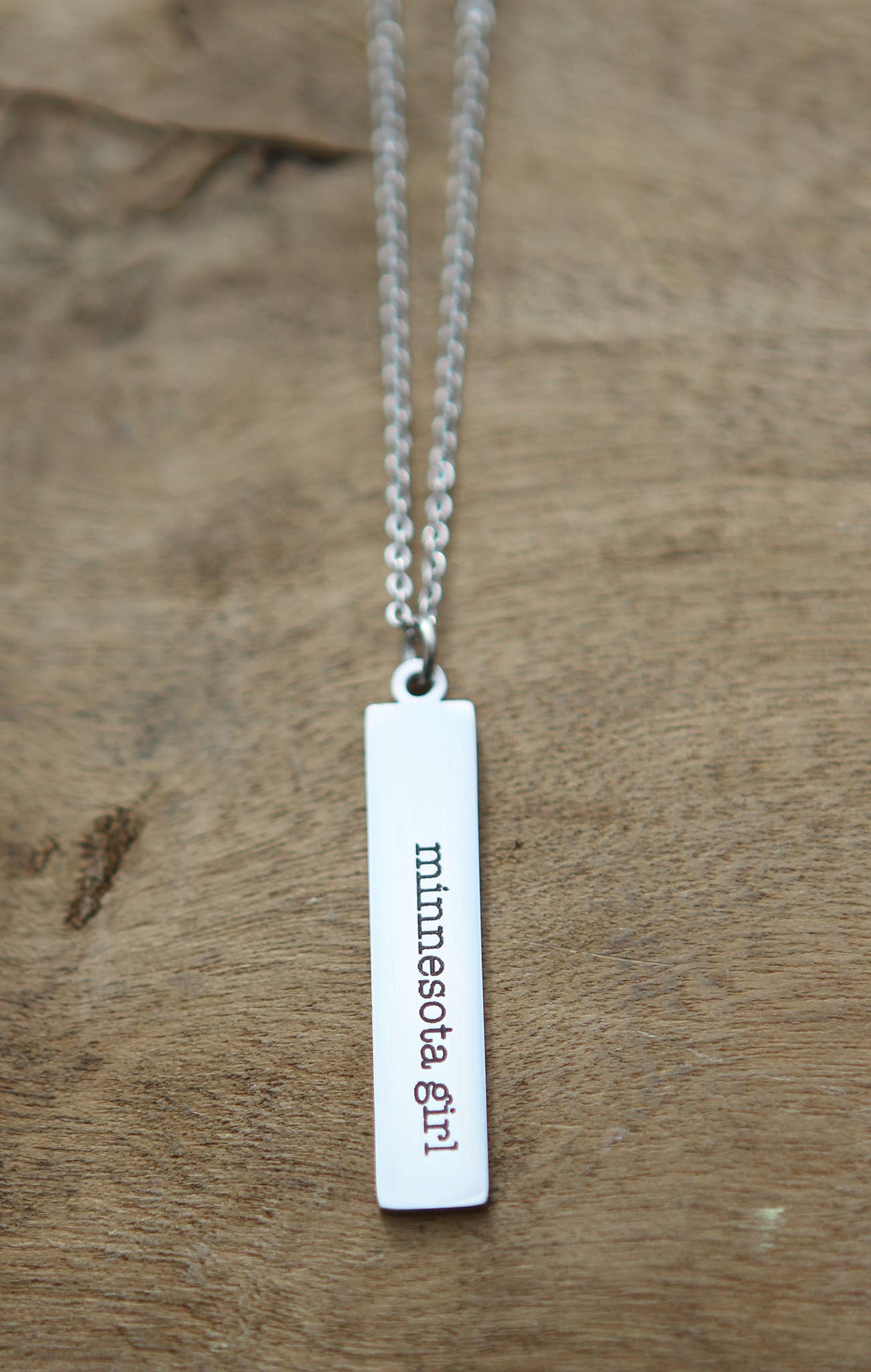 Jennifer Dahl Designs LLC - Wholesale Pendant/Charm Necklace - State Girl Engraved Bar Necklace5