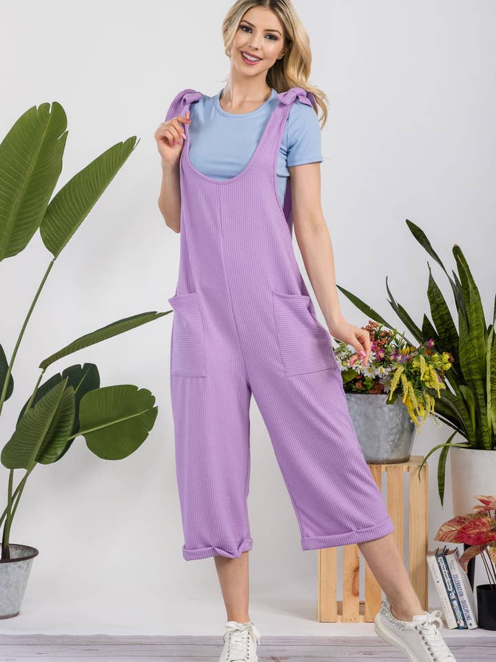Celeste Clothing – Engroshandel Jumpsuit - Dame – CASUAL RIB CAPRI JUMPSUIT MED LOMMER -CP338731
