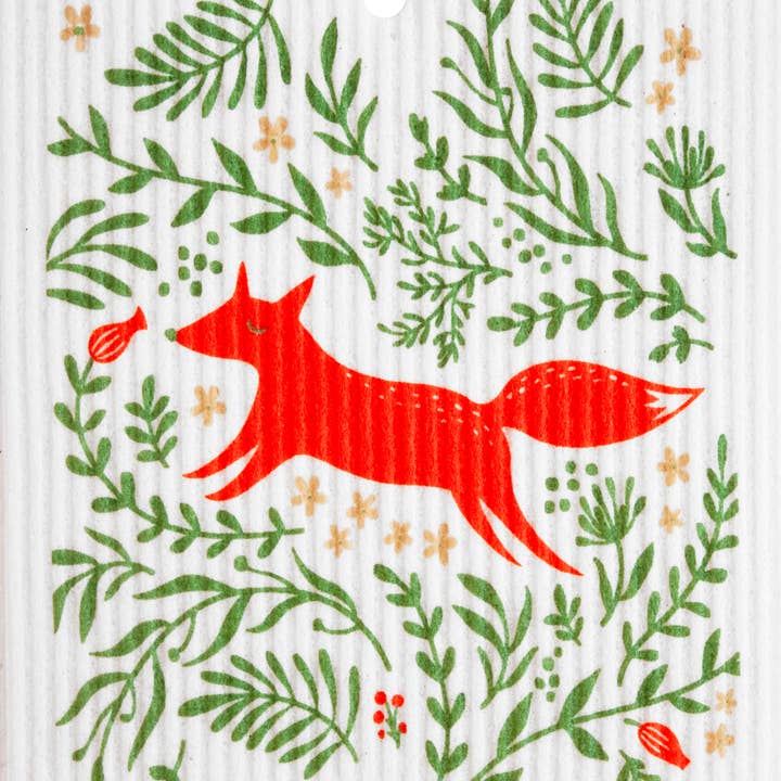 Talla Imports - Wholesale Dishcloth - Floral Fox Swedish Wash Towel