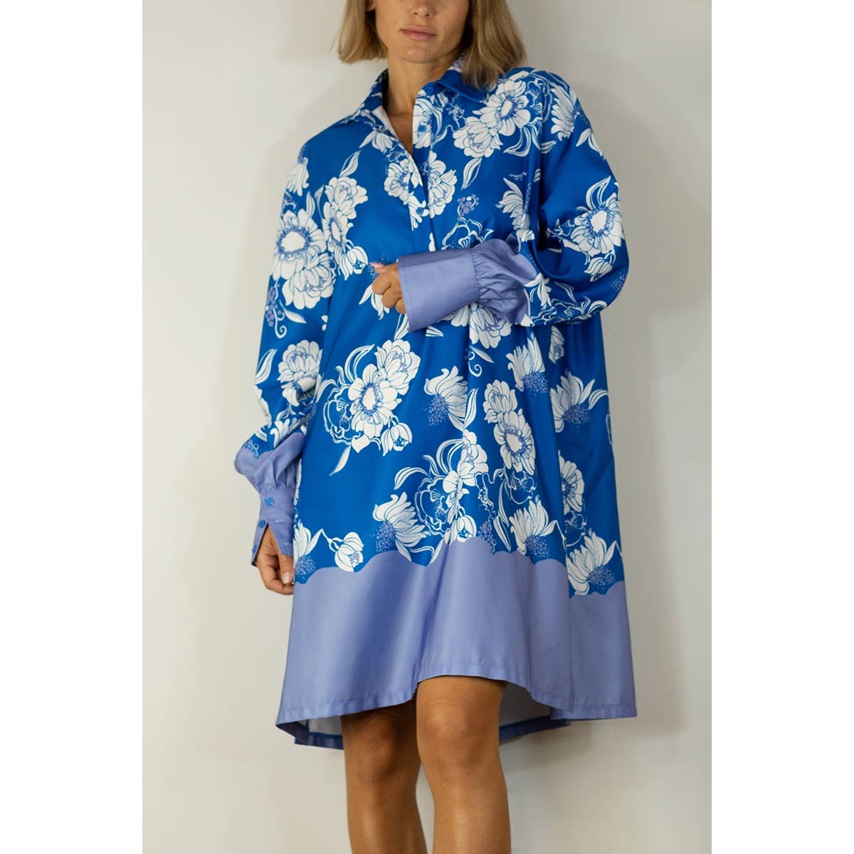 BLU ABITO CHEMISIER STAMPA BOARDER in vendita all'ingrosso su Faire5
