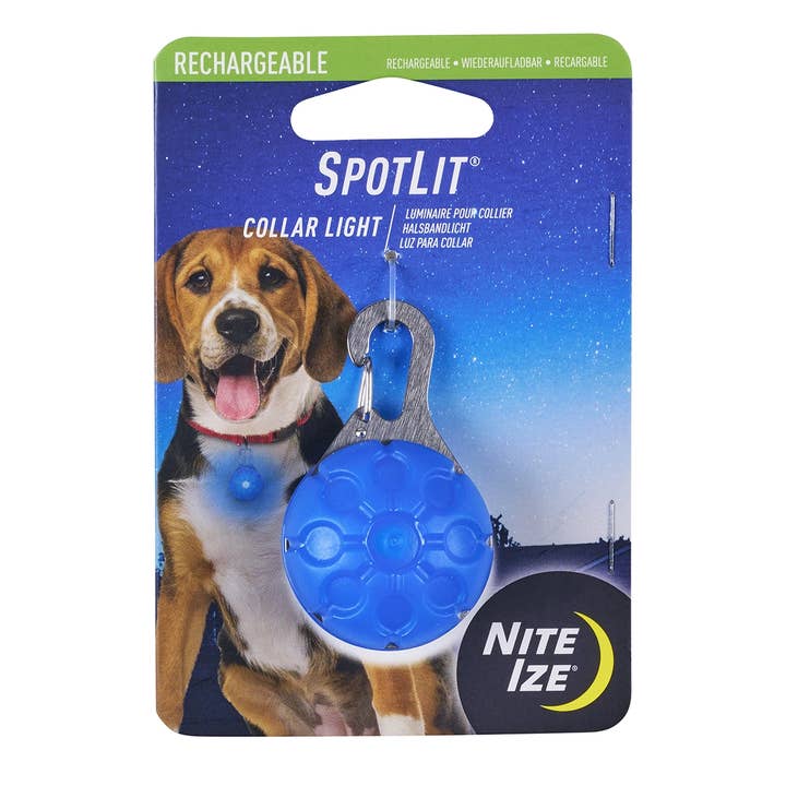 Nite Ize SpotLit® Rechargeable Collar Light - Blue for wholesale by Pet Palette Distribution