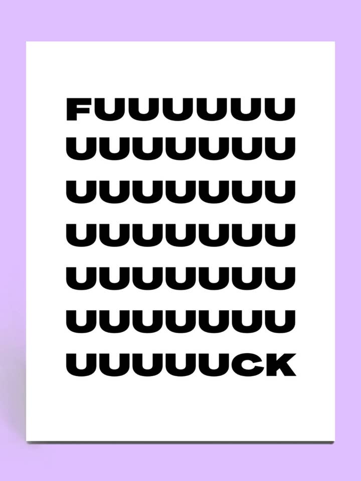 FUUUUUUUUUUCK Card for wholesale by Cards o' Glee LLC