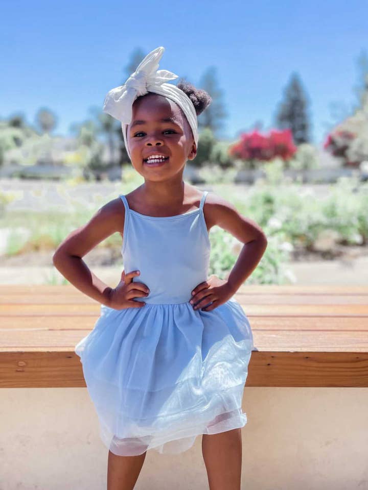 Tank Top Cami Tutu Kleid - Helles Pastell Babyblau für den Großhandel von Happy Heart Crew