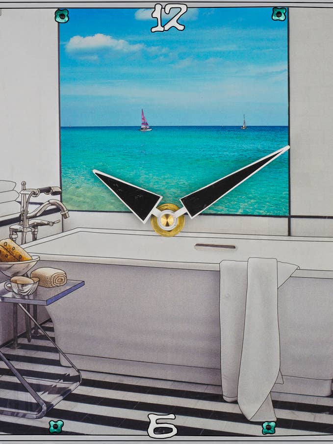 Playing Time, Custom Collage Clock for wholesale by Lea Alboher