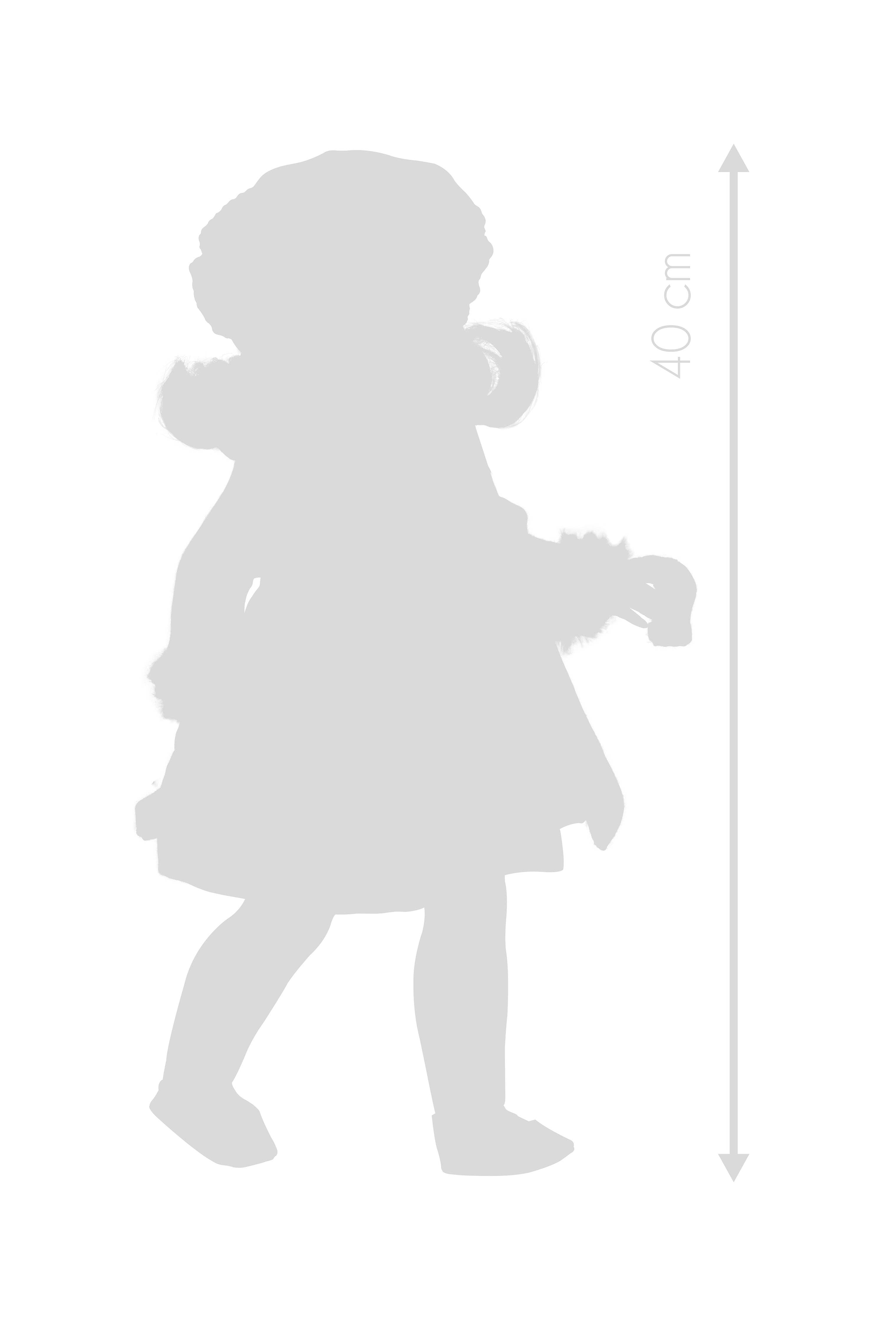 Raúl Arias Bernabeu - Wholesale Pop - Kinderen - Fany pop met jurk en bruine jas. 40 cm3