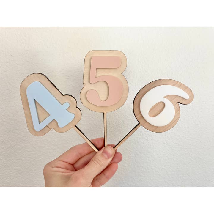 Cope and Co Custom Signs - Wholesale Cake/Cupcake Topper - Acrylic & Wood Number Cake Topper1