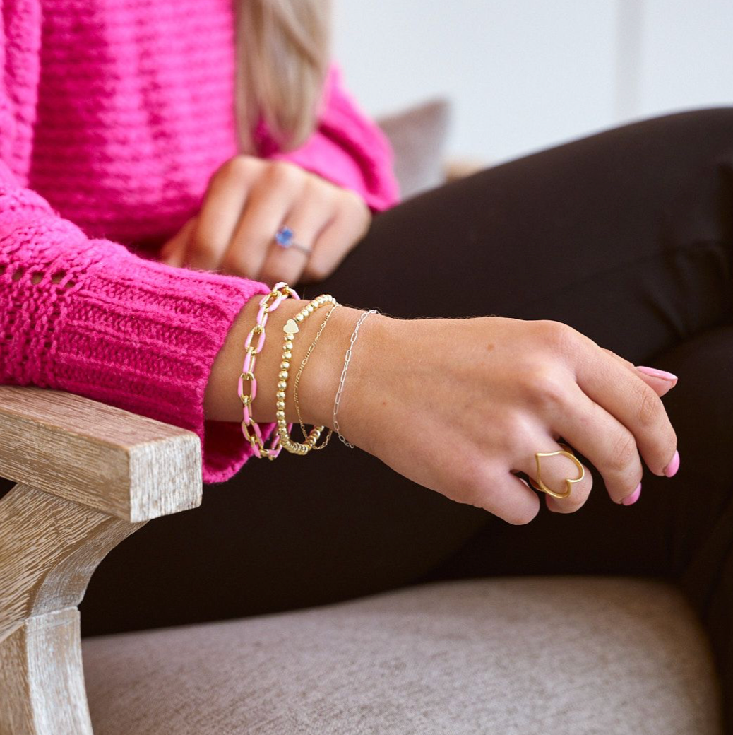 Nikki Smith Designs – Großhandel Band/Stapelring – Lovie Goldring in Herzform, wasserdicht3