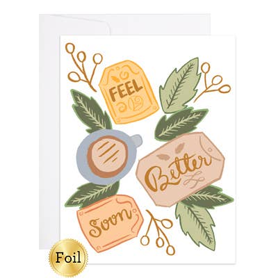 Theetijd Beterschap - Alledaagse Wenskaart voor wholesale door 9th Letter Press