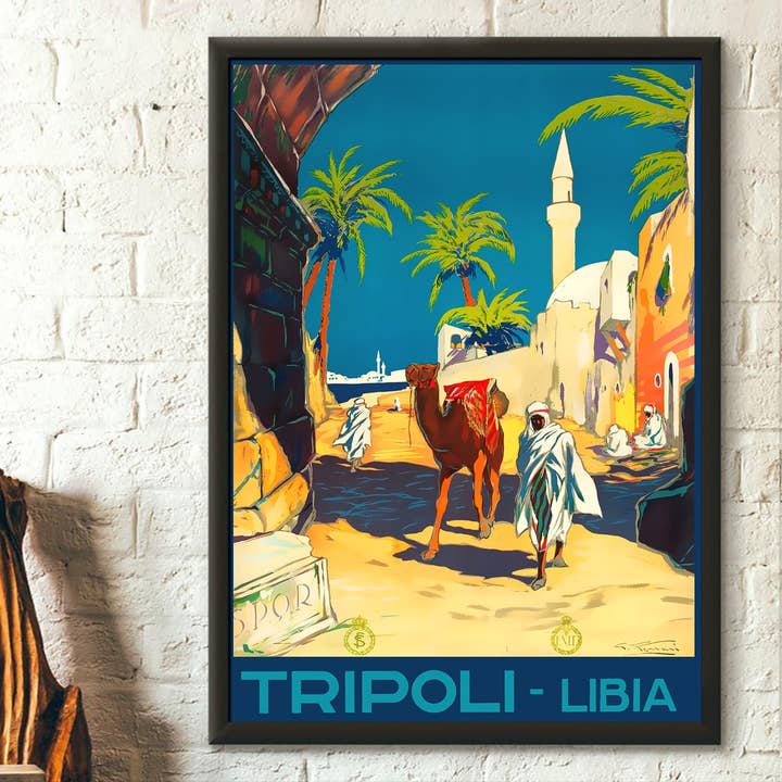 Libiƫ Reizen 30s Reizen Libische Tripoli Reizen Reizen voor wholesale door Vintage Wall Graphics