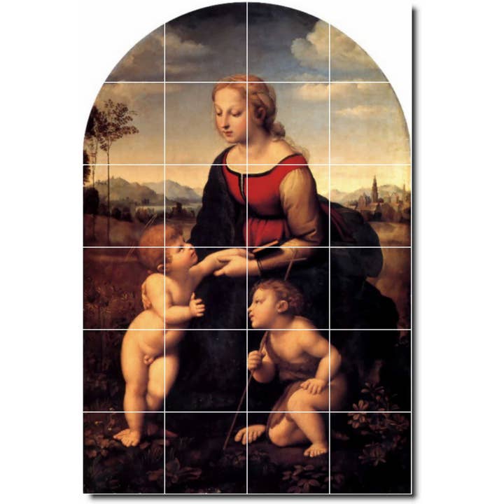 Mother Child Ceramic Tile Mural PT06892 for wholesale by Picture-Tiles.com