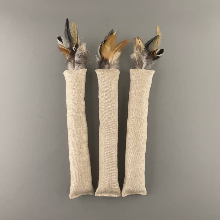 Pawsome Pet Toys - Wholesale Pet toy – Cat - Hemp fabric and Feathers Cat Kicker Toy with/without Catnip0