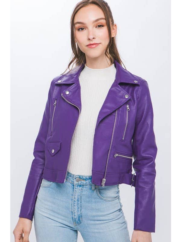 Vanilla Monkey - Wholesale Leather Jacket - Women's - Faux Leather Moto Jacket10
