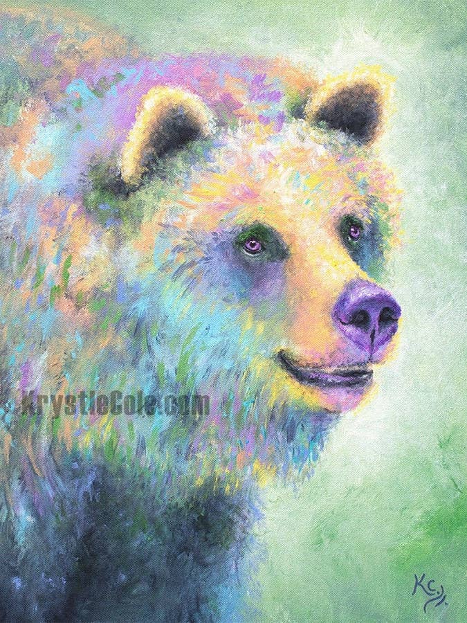 Grizzly Bear Kunst - Mallory for engroshandel hos Krystle Cole Fine Art