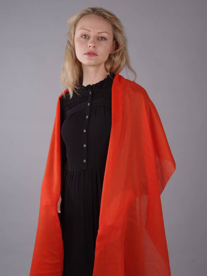 Extra Large Finest Cashmere Shawl Orange for wholesale by VSHINE SILK and SHINE