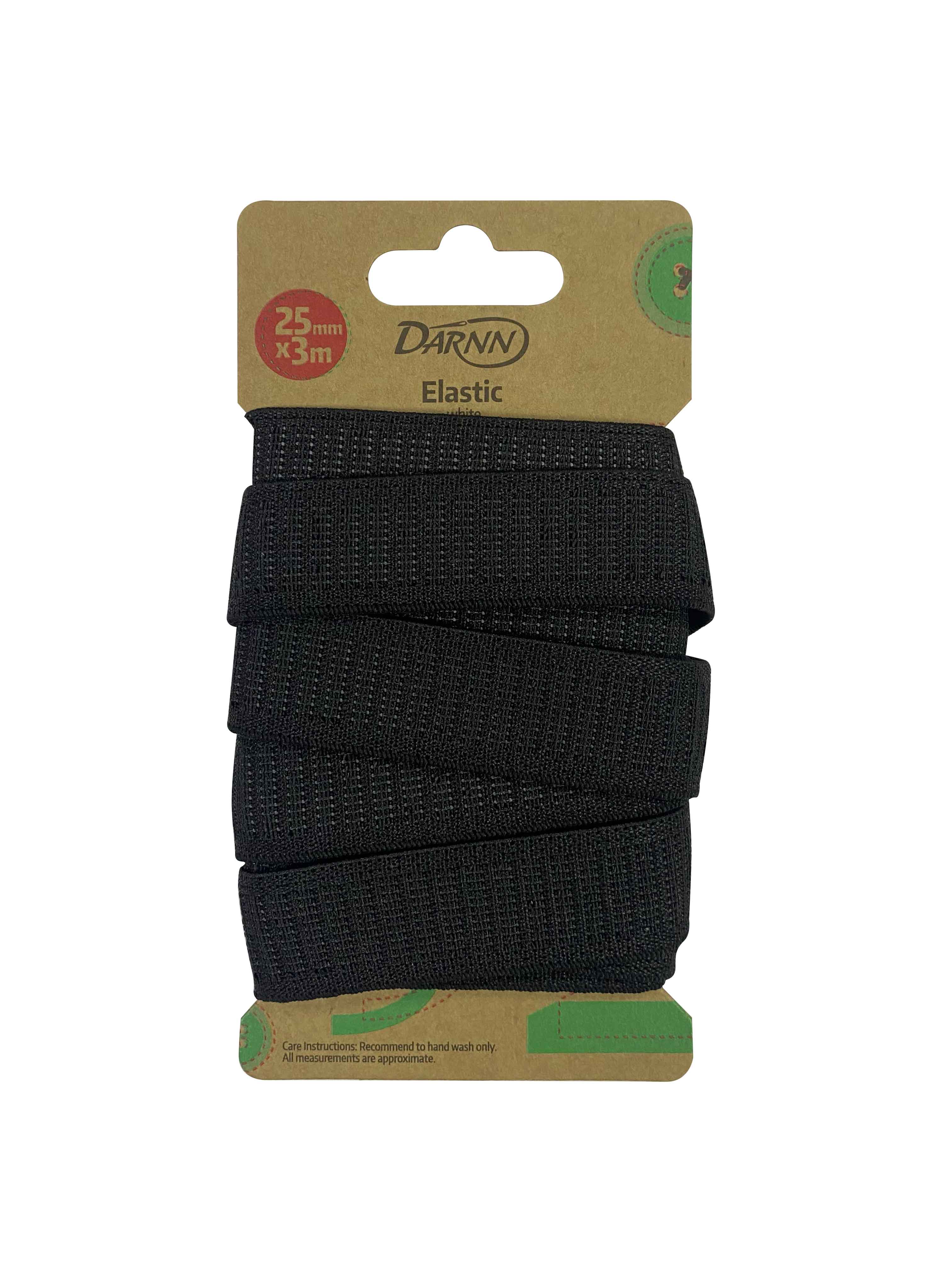 Max-Link Solutions Ltd – wholesale Craft supplies – Darnn Black Elastic (25mm x 3meters), Fabric Elastic Band0